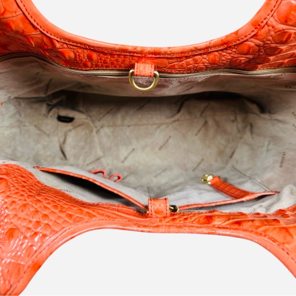 Brahmin EUC Atelier Straw Croc Embossed Leather Tote - Picture 9 of 12